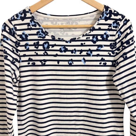 Talbots Tee Women's Size Medium Animal Stripe Long Sleeve T-Shirt Stretch - Picture 3 of 7